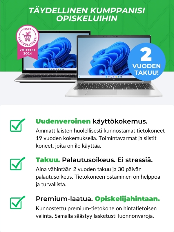 Opiskelijakannettavien kategorian banneri mobiili