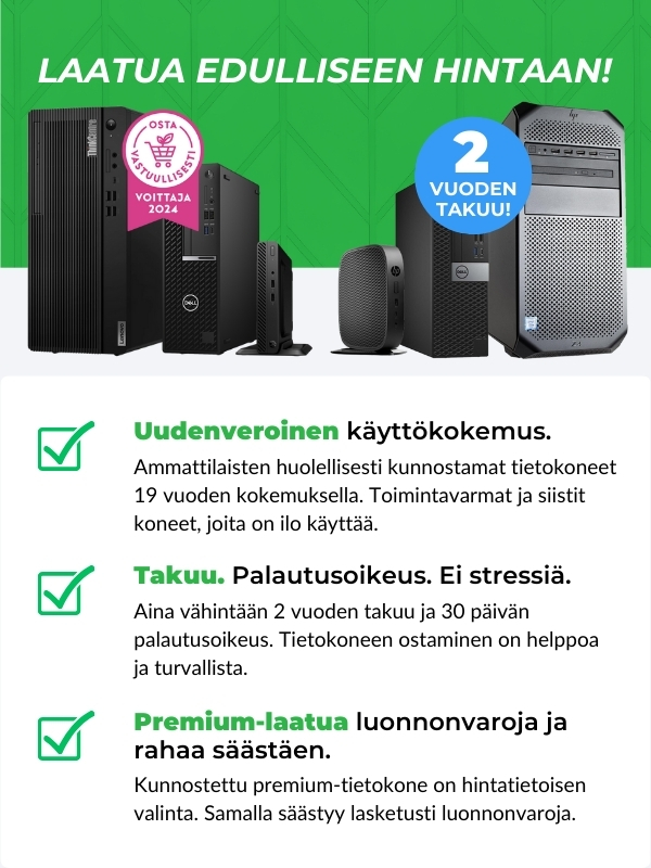 Tehopöytäkoneiden kategorian banneri mobiili